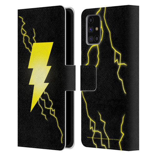 Justice League DC Comics Shazam Black Adam Classic Logo Leather Book Wallet Case Cover For Samsung Galaxy M31s (2020)