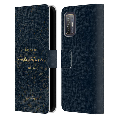 Nature Magick So The Adventure Begins Quote Star Map Leather Book Wallet Case Cover For HTC Desire 21 Pro 5G