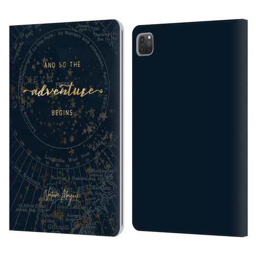 Nature Magick So The Adventure Begins Quote Star Map Leather Book Wallet Case Cover For Apple iPad Pro 11 2020 / 2021 / 2022