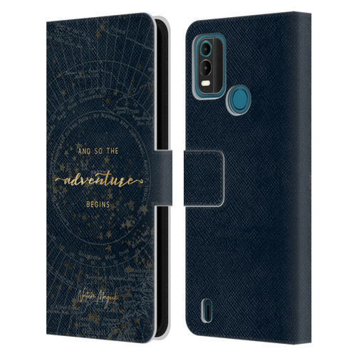 Nature Magick So The Adventure Begins Quote Star Map Leather Book Wallet Case Cover For Nokia G11 Plus