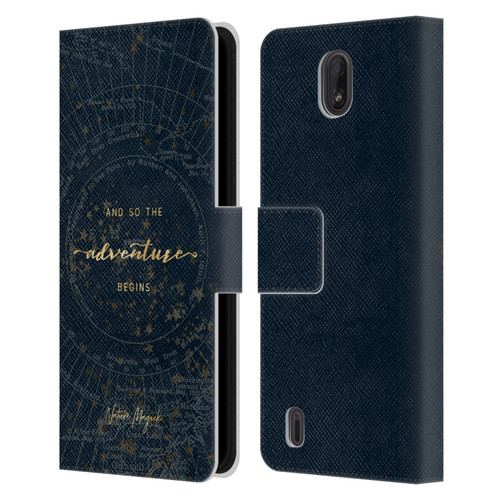 Nature Magick So The Adventure Begins Quote Star Map Leather Book Wallet Case Cover For Nokia C01 Plus/C1 2nd Edition