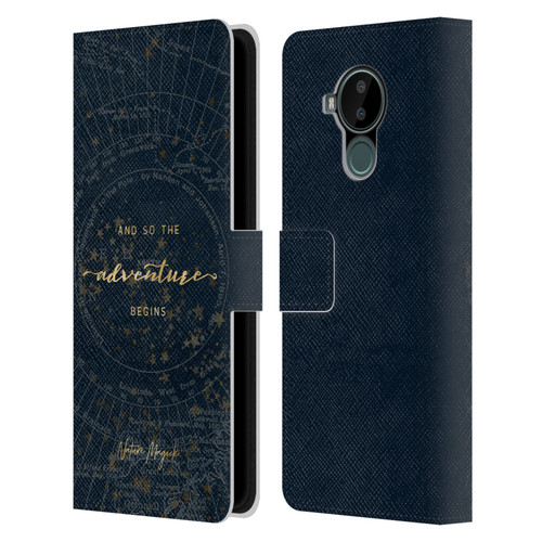 Nature Magick So The Adventure Begins Quote Star Map Leather Book Wallet Case Cover For Nokia C30