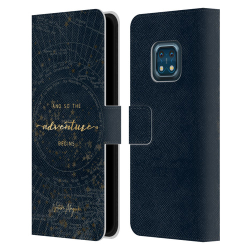 Nature Magick So The Adventure Begins Quote Star Map Leather Book Wallet Case Cover For Nokia XR20