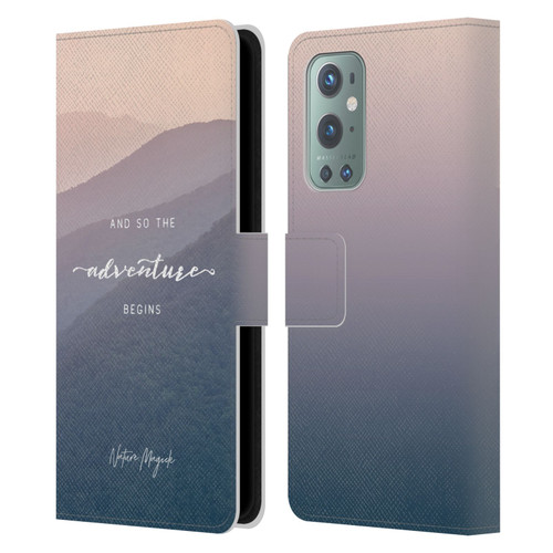 Nature Magick So The Adventure Begins Quote Mountains Leather Book Wallet Case Cover For OnePlus 9
