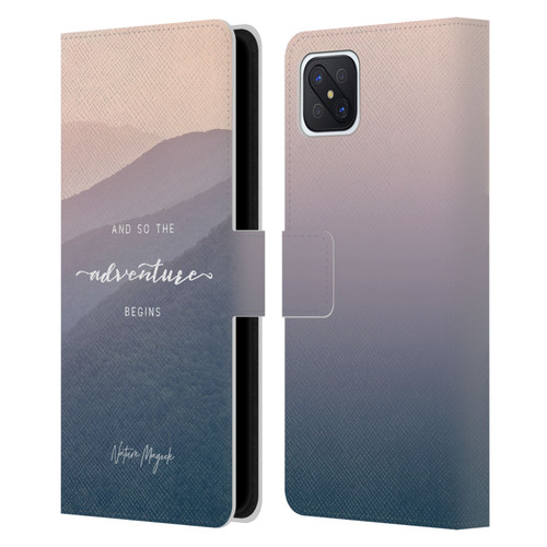 Nature Magick So The Adventure Begins Quote Mountains Leather Book Wallet Case Cover For OPPO Reno4 Z 5G