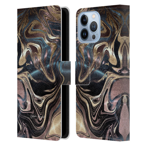 Nature Magick Luxe Gold Marble Metallic Copper Leather Book Wallet Case Cover For Apple iPhone 13 Pro Max