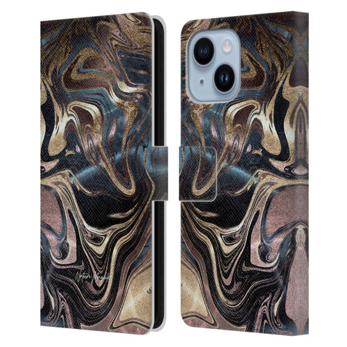 Nature Magick Luxe Gold Marble Metallic Copper Leather Book Wallet Case Cover For Apple iPhone 14 Plus