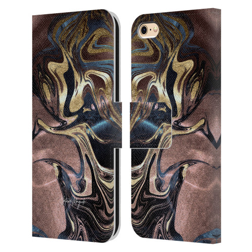 Nature Magick Luxe Gold Marble Metallic Gold Leather Book Wallet Case Cover For Apple iPhone 6 / iPhone 6s