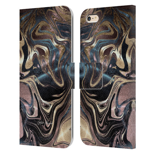 Nature Magick Luxe Gold Marble Metallic Copper Leather Book Wallet Case Cover For Apple iPhone 6 Plus / iPhone 6s Plus