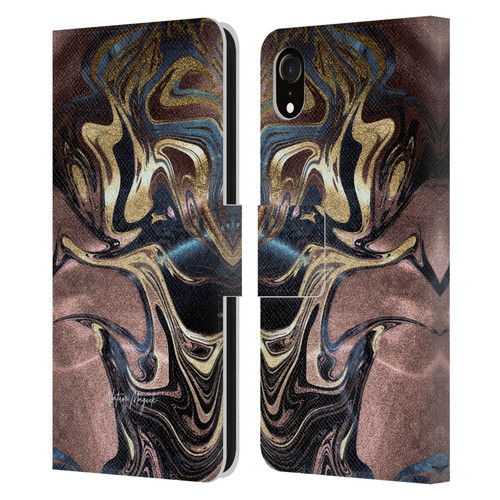 Nature Magick Luxe Gold Marble Metallic Gold Leather Book Wallet Case Cover For Apple iPhone XR