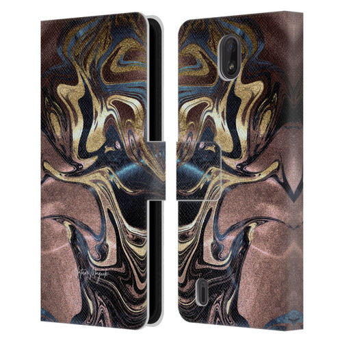 Nature Magick Luxe Gold Marble Metallic Gold Leather Book Wallet Case Cover For Nokia C01 Plus/C1 2nd Edition