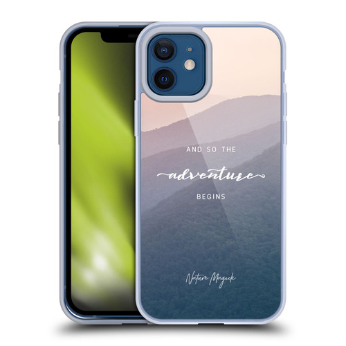 Nature Magick So The Adventure Begins Quote Mountains Soft Gel Case for Apple iPhone 12 / iPhone 12 Pro