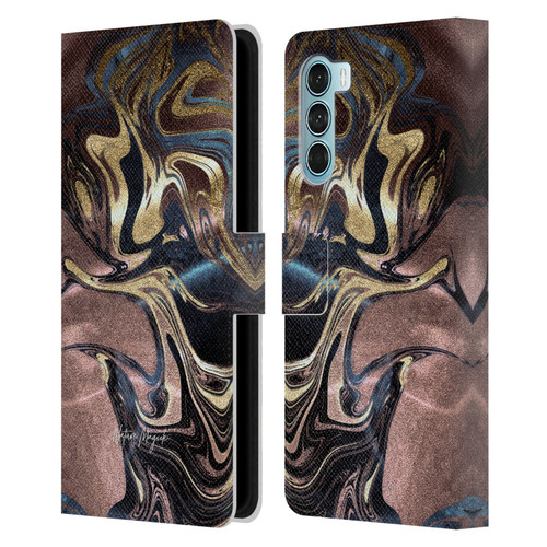 Nature Magick Luxe Gold Marble Metallic Gold Leather Book Wallet Case Cover For Motorola Edge S30 / Moto G200 5G