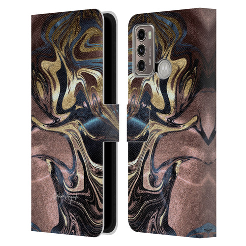 Nature Magick Luxe Gold Marble Metallic Gold Leather Book Wallet Case Cover For Motorola Moto G60 / Moto G40 Fusion