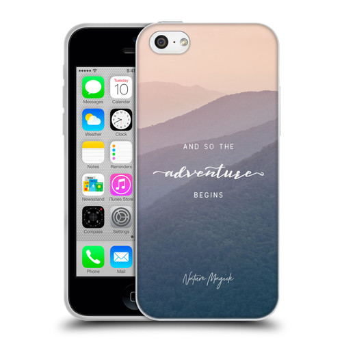 Nature Magick So The Adventure Begins Quote Mountains Soft Gel Case for Apple iPhone 5c
