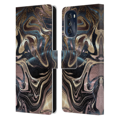 Nature Magick Luxe Gold Marble Metallic Copper Leather Book Wallet Case Cover For Motorola Moto G (2022)
