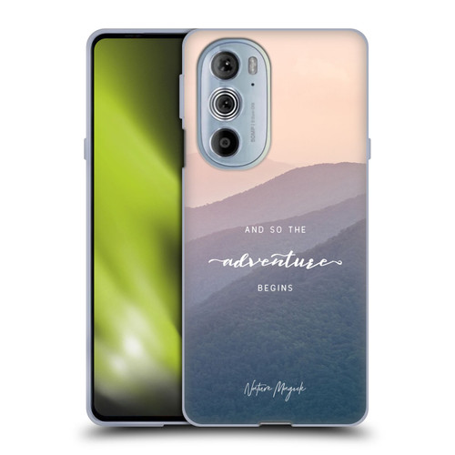 Nature Magick So The Adventure Begins Quote Mountains Soft Gel Case for Motorola Edge X30