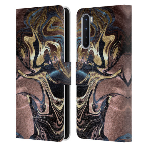 Nature Magick Luxe Gold Marble Metallic Gold Leather Book Wallet Case Cover For OnePlus Nord 5G