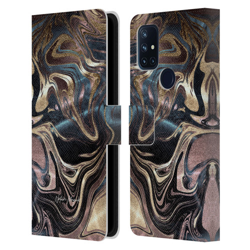 Nature Magick Luxe Gold Marble Metallic Copper Leather Book Wallet Case Cover For OnePlus Nord N10 5G