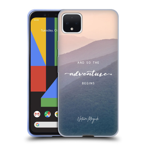 Nature Magick So The Adventure Begins Quote Mountains Soft Gel Case for Google Pixel 4 XL