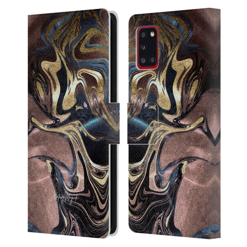 Nature Magick Luxe Gold Marble Metallic Gold Leather Book Wallet Case Cover For Samsung Galaxy A31 (2020)