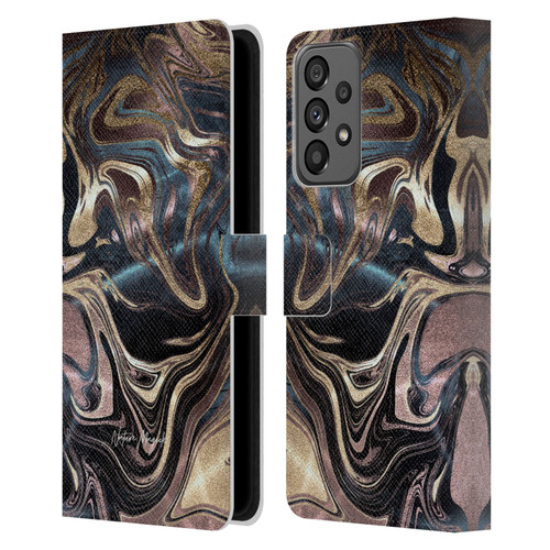 Nature Magick Luxe Gold Marble Metallic Copper Leather Book Wallet Case Cover For Samsung Galaxy A73 5G (2022)