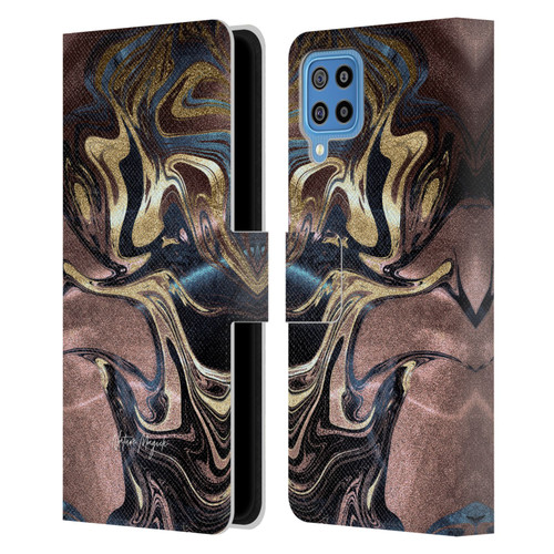 Nature Magick Luxe Gold Marble Metallic Gold Leather Book Wallet Case Cover For Samsung Galaxy F22 (2021)