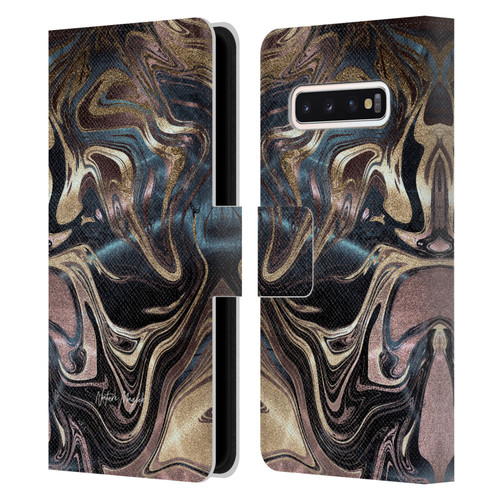 Nature Magick Luxe Gold Marble Metallic Copper Leather Book Wallet Case Cover For Samsung Galaxy S10