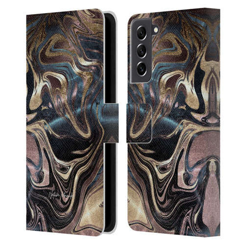 Nature Magick Luxe Gold Marble Metallic Copper Leather Book Wallet Case Cover For Samsung Galaxy S21 FE 5G