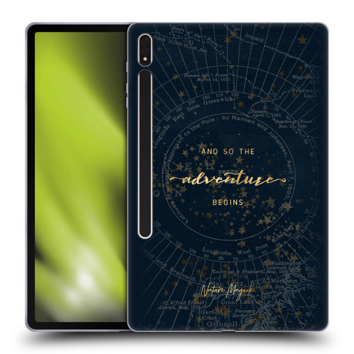 Nature Magick So The Adventure Begins Quote Star Map Soft Gel Case for Samsung Galaxy Tab S8 Plus