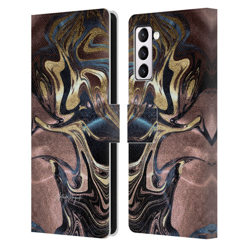 Nature Magick Luxe Gold Marble Metallic Gold Leather Book Wallet Case Cover For Samsung Galaxy S21+ 5G