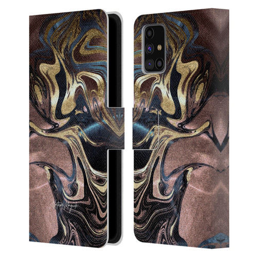 Nature Magick Luxe Gold Marble Metallic Gold Leather Book Wallet Case Cover For Samsung Galaxy M31s (2020)