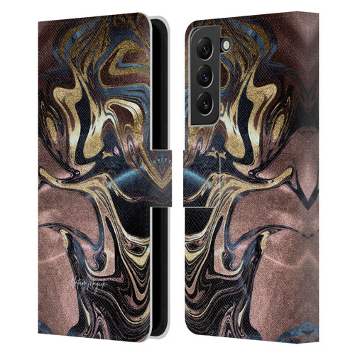 Nature Magick Luxe Gold Marble Metallic Gold Leather Book Wallet Case Cover For Samsung Galaxy S22+ 5G