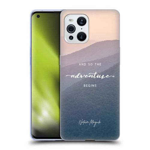 Nature Magick So The Adventure Begins Quote Mountains Soft Gel Case for OPPO Find X3 / Pro