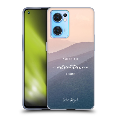 Nature Magick So The Adventure Begins Quote Mountains Soft Gel Case for OPPO Reno7 5G / Find X5 Lite