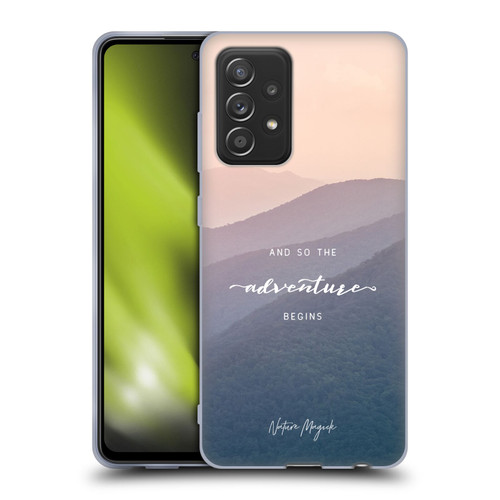 Nature Magick So The Adventure Begins Quote Mountains Soft Gel Case for Samsung Galaxy A52 / A52s / 5G (2021)