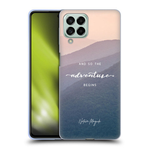 Nature Magick So The Adventure Begins Quote Mountains Soft Gel Case for Samsung Galaxy M53 (2022)