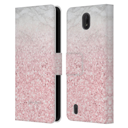 Nature Magick Rose Gold Marble Glitter Pink Sparkle 2 Leather Book Wallet Case Cover For Nokia C01 Plus/C1 2nd Edition