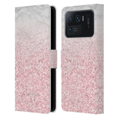 Nature Magick Rose Gold Marble Glitter Pink Sparkle 2 Leather Book Wallet Case Cover For Xiaomi Mi 11 Ultra