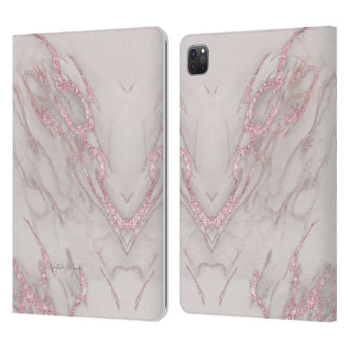 Nature Magick Marble Metallics Pink Leather Book Wallet Case Cover For Apple iPad Pro 11 2020 / 2021 / 2022