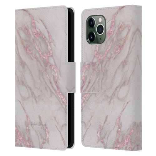 Nature Magick Marble Metallics Pink Leather Book Wallet Case Cover For Apple iPhone 11 Pro