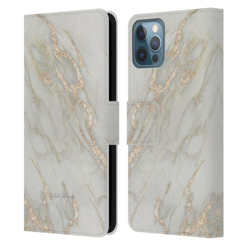 Nature Magick Marble Metallics Gold Leather Book Wallet Case Cover For Apple iPhone 12 / iPhone 12 Pro