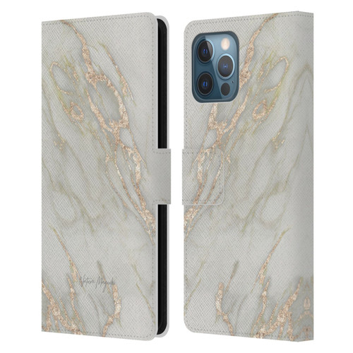 Nature Magick Marble Metallics Gold Leather Book Wallet Case Cover For Apple iPhone 12 Pro Max