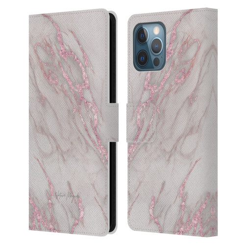Nature Magick Marble Metallics Pink Leather Book Wallet Case Cover For Apple iPhone 12 Pro Max