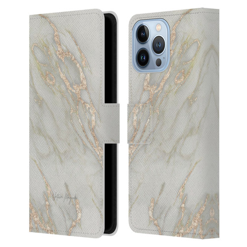 Nature Magick Marble Metallics Gold Leather Book Wallet Case Cover For Apple iPhone 13 Pro Max