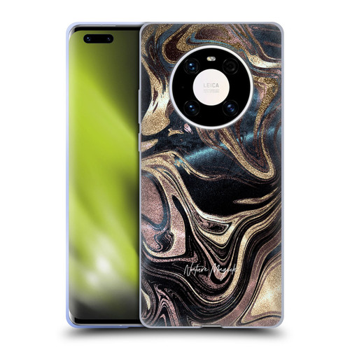 Nature Magick Luxe Gold Marble Metallic Copper Soft Gel Case for Huawei Mate 40 Pro 5G