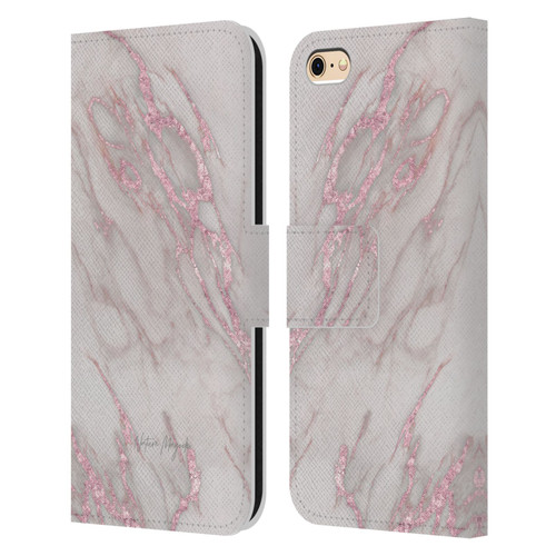 Nature Magick Marble Metallics Pink Leather Book Wallet Case Cover For Apple iPhone 6 / iPhone 6s