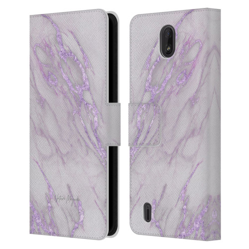 Nature Magick Marble Metallics Purple Leather Book Wallet Case Cover For Nokia C01 Plus/C1 2nd Edition
