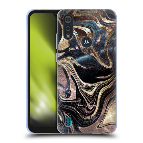 Nature Magick Luxe Gold Marble Metallic Copper Soft Gel Case for Motorola Moto E6s (2020)