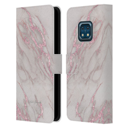 Nature Magick Marble Metallics Pink Leather Book Wallet Case Cover For Nokia XR20